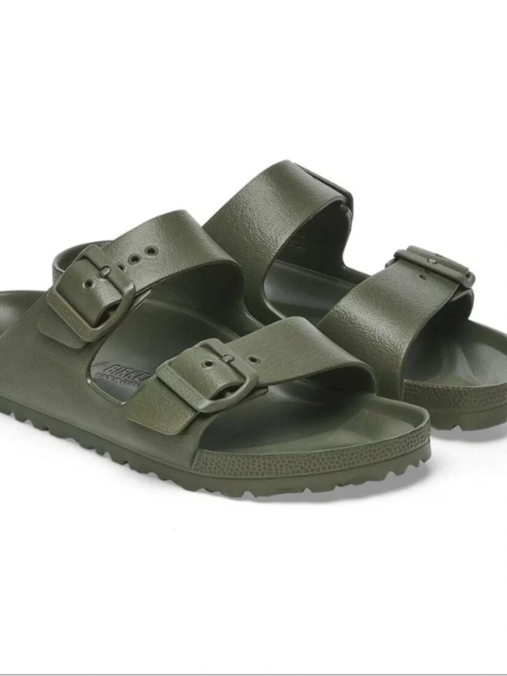 Birkenstock Arizona Essentials Eva Rubber Slide Sandals - Khaki Olive Size: 12